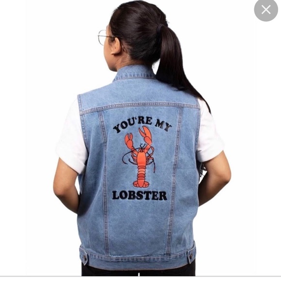 Friends denim vest you’re my lobster new xl - Picture 1 of 6